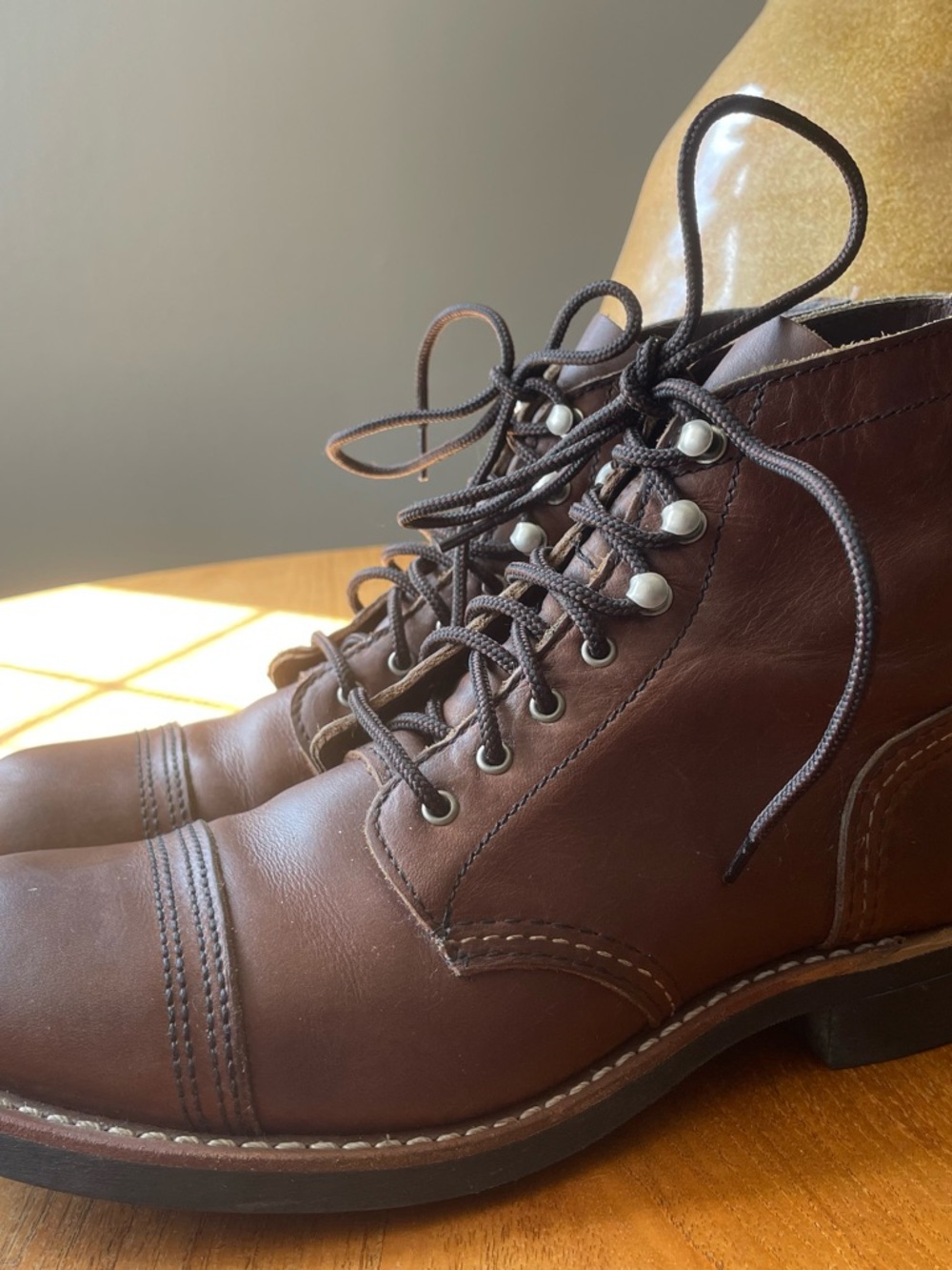Red Wing Women's Iron Ranger Leather Lace Up Ankle Work Boots Brown 8.5